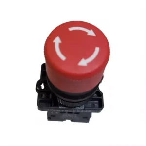 Pulsador Hongo Plástico – 30mm – Rojo – 1/4 Giro – 1NC
