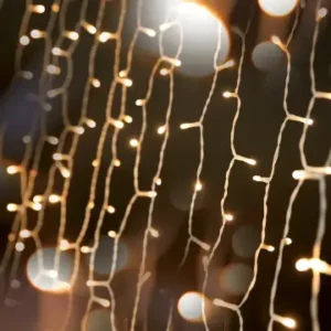 Cortina LED Simétrica Blanco Cálido – 1,5×1,5M – 144 LEDs