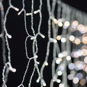 Cortina LED Simétrica Blanco Frío – 1,5×1,5M – 144 LEDs