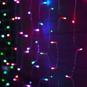 Cortina LED Simétrica Multicolor – 1,5×1,5M – 144 LEDs