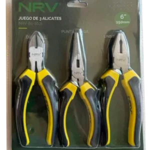 SeT de 3 Herramientas – 1 Pinza Univ. 150mm; 1 Pinza Diag. 150mm; 1 Pinza P.Larga 150mm
