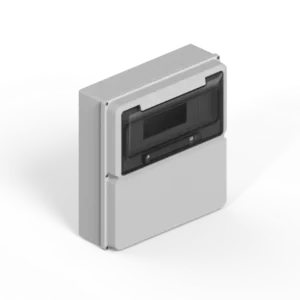 Caja IP65 p/12 polos DIN + un módulo ciego – gris