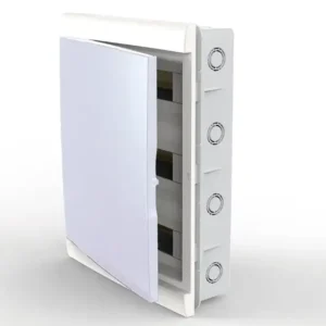 Caja Q Energy Embutir 48 polos frente y puerta blanca