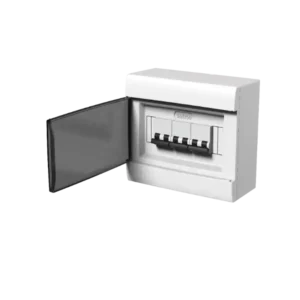 Caja Q Energy sobreponer 8 polos marco Gris y pta fume